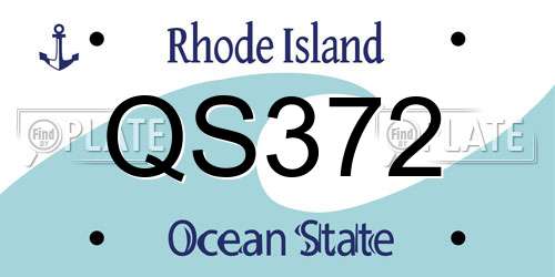 QS372 Rhode Island License Plate