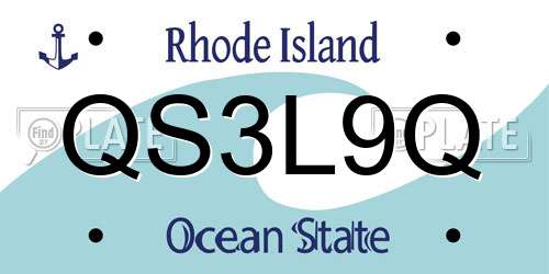 QS3L9Q Rhode Island License Plate