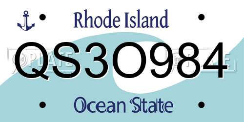 QS3O984 Rhode Island License Plate