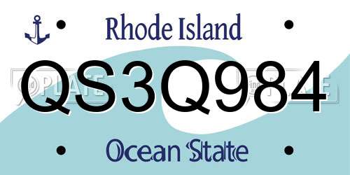 QS3Q984 Rhode Island License Plate
