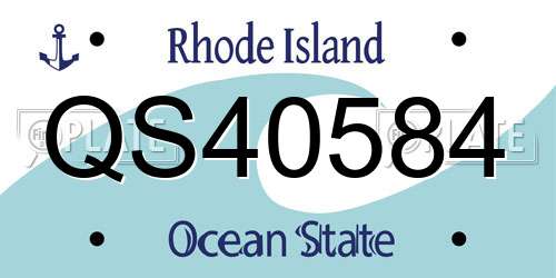 QS40584 Rhode Island License Plate