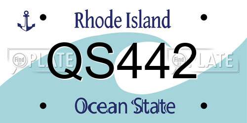 QS442 Rhode Island License Plate