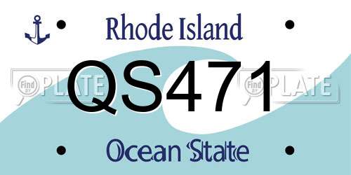 QS471 Rhode Island License Plate