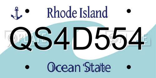 QS4D554 Rhode Island License Plate