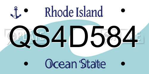 QS4D584 Rhode Island License Plate