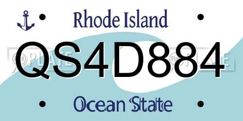 QS4D884 Rhode Island License Plate