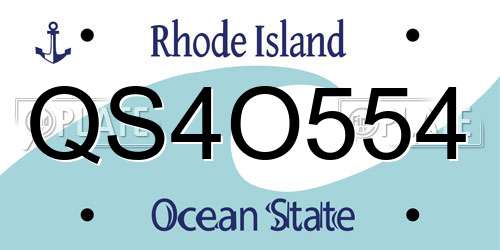 QS4O554 Rhode Island License Plate