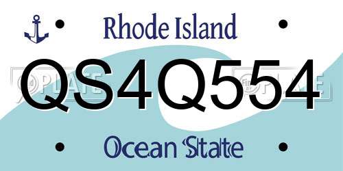 QS4Q554 Rhode Island License Plate