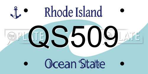 QS509 Rhode Island License Plate