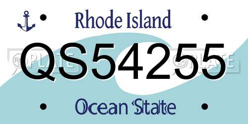 QS54255 Rhode Island License Plate