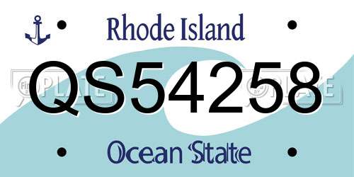 QS54258 Rhode Island License Plate