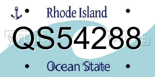 QS54288 Rhode Island License Plate