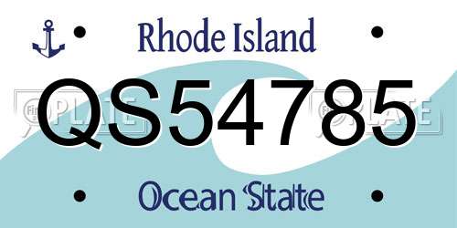 QS54785 Rhode Island License Plate