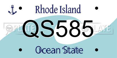 QS585 Rhode Island License Plate