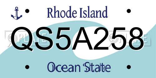 QS5A258 Rhode Island License Plate