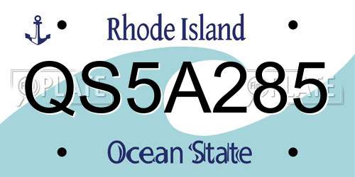 QS5A285 Rhode Island License Plate