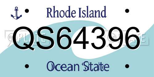 QS64396 Rhode Island License Plate
