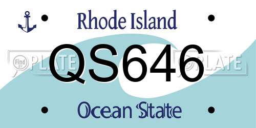 QS646 Rhode Island License Plate