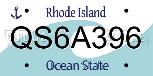 QS6A396 Rhode Island License Plate