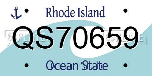 QS70659 Rhode Island License Plate