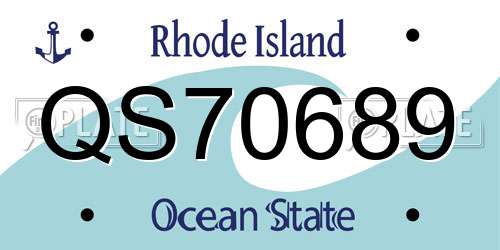 QS70689 Rhode Island License Plate