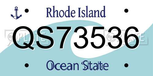 QS73536 Rhode Island License Plate