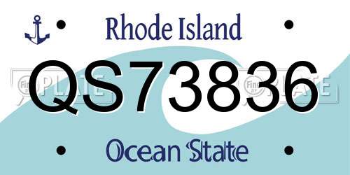QS73836 Rhode Island License Plate