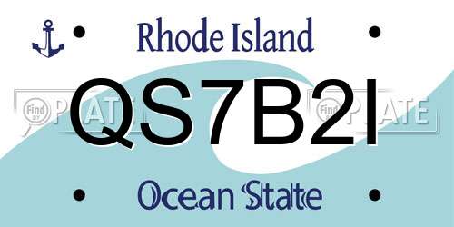 QS7B2I Rhode Island License Plate