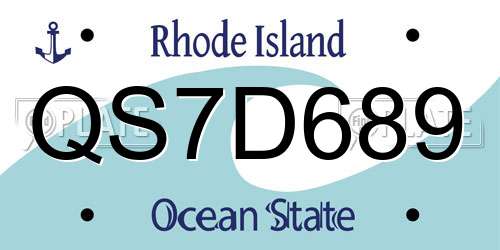 QS7D689 Rhode Island License Plate