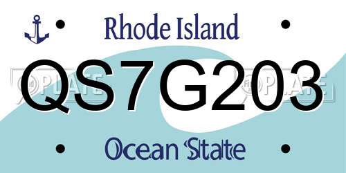 QS7G203 Rhode Island License Plate