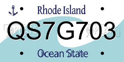 QS7G703 Rhode Island License Plate