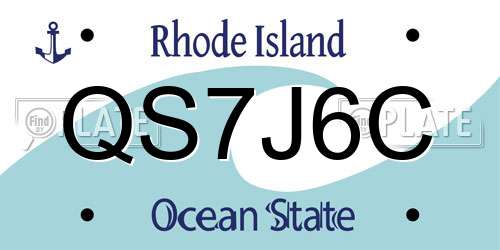 QS7J6C Rhode Island License Plate
