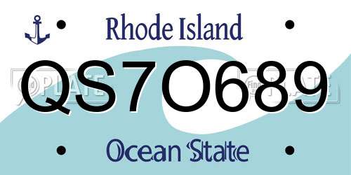 QS7O689 Rhode Island License Plate