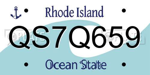 QS7Q659 Rhode Island License Plate