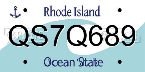 QS7Q689 Rhode Island License Plate
