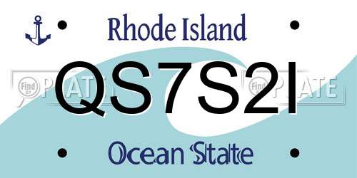 QS7S2I Rhode Island License Plate