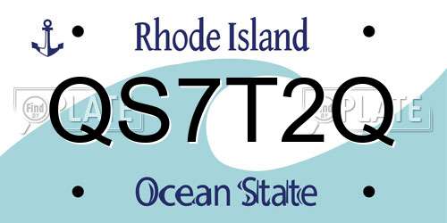QS7T2Q Rhode Island License Plate