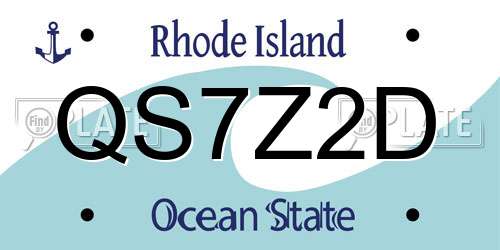 QS7Z2D Rhode Island License Plate
