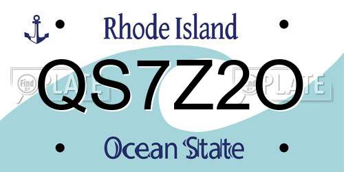 QS7Z2O Rhode Island License Plate