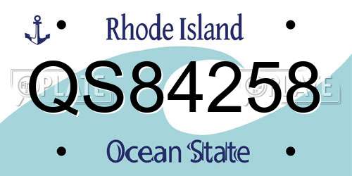 QS84258 Rhode Island License Plate