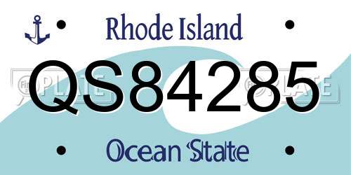 QS84285 Rhode Island License Plate