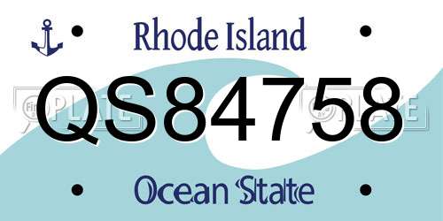 QS84758 Rhode Island License Plate