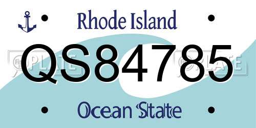 QS84785 Rhode Island License Plate