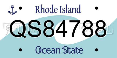 QS84788 Rhode Island License Plate