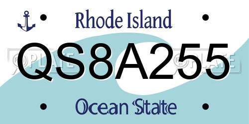 QS8A255 Rhode Island License Plate