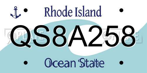 QS8A258 Rhode Island License Plate
