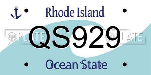 QS929 Rhode Island License Plate