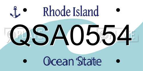 QSA0554 Rhode Island License Plate