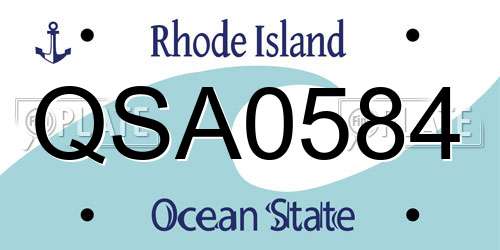 QSA0584 Rhode Island License Plate