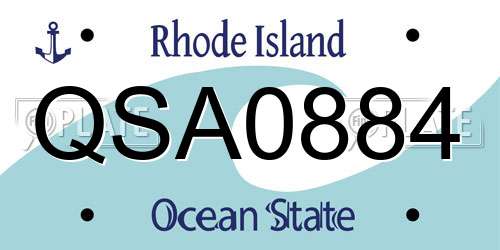 QSA0884 Rhode Island License Plate